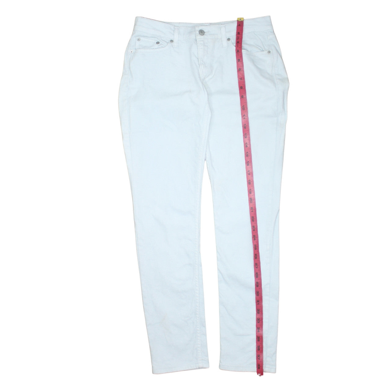 Levi's Women's White 524 Too Superlow Skinny Jeans M