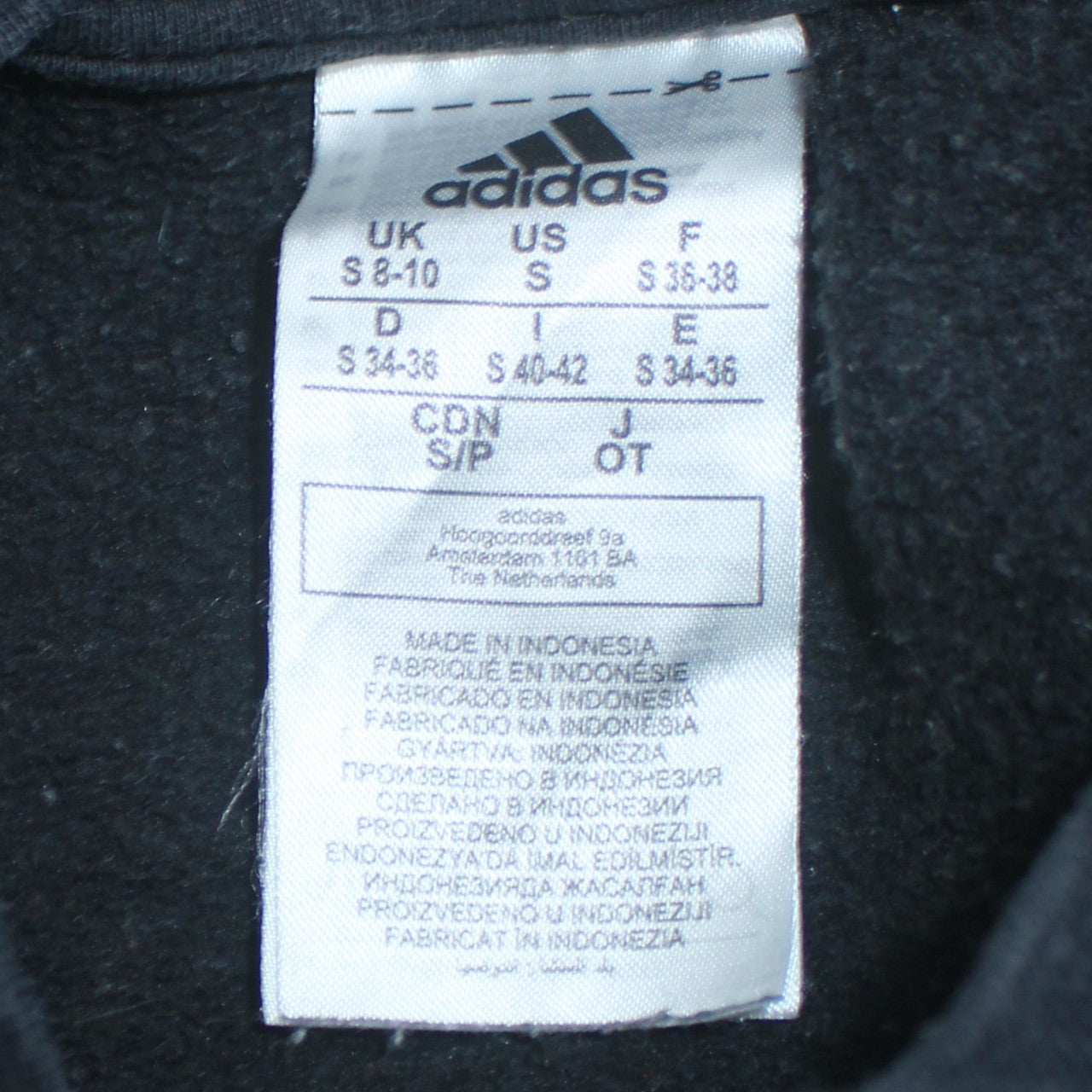 adidas Women's Black Crew Neck Long Sleeve Logo Sweatshirt Size S