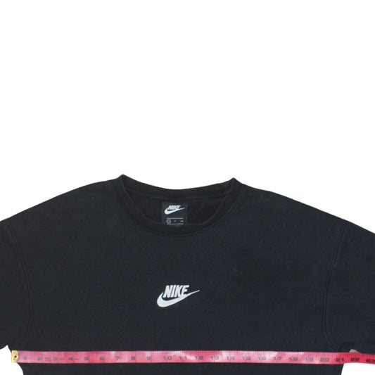 Nike Men's Black Small Pullover Sweatshirt Crew Neck Logo Top