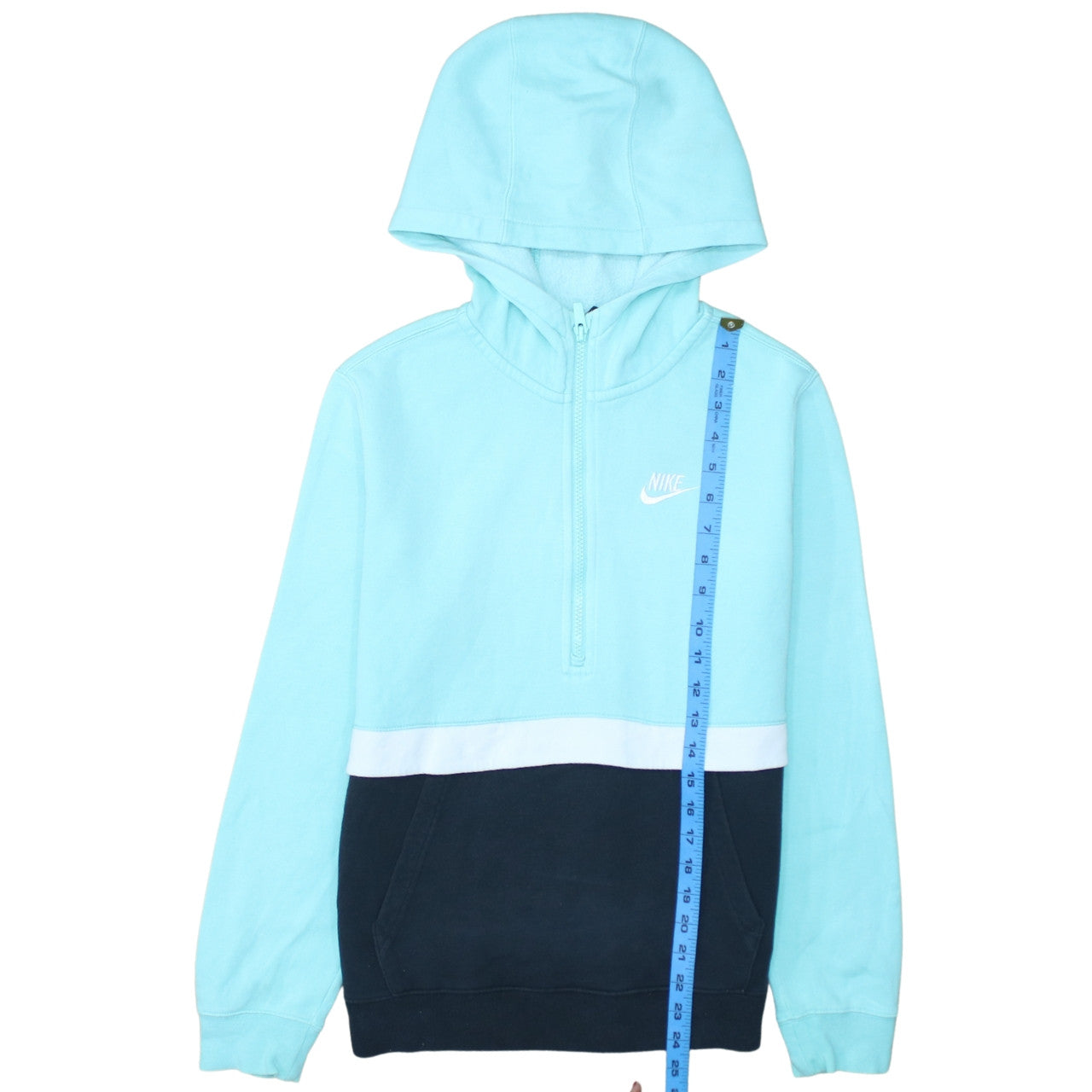 Nike Boys Blue Colourblock 1/2 Zip Hoodie XL 158cm Fleece Pullover