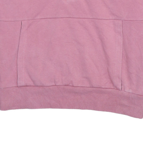 Diesel Womens Pink Lace Up Hoodie Large Cotton Pullover