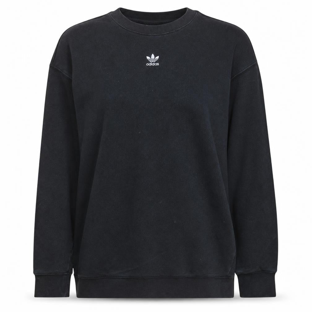 Adidas Womens Black Crew Neck Pullover Sweatshirt UK 10 Cotton Blend