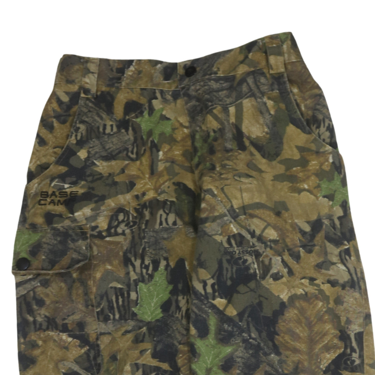 Base Camp Men's Green Camouflage Cargo Trousers Size L