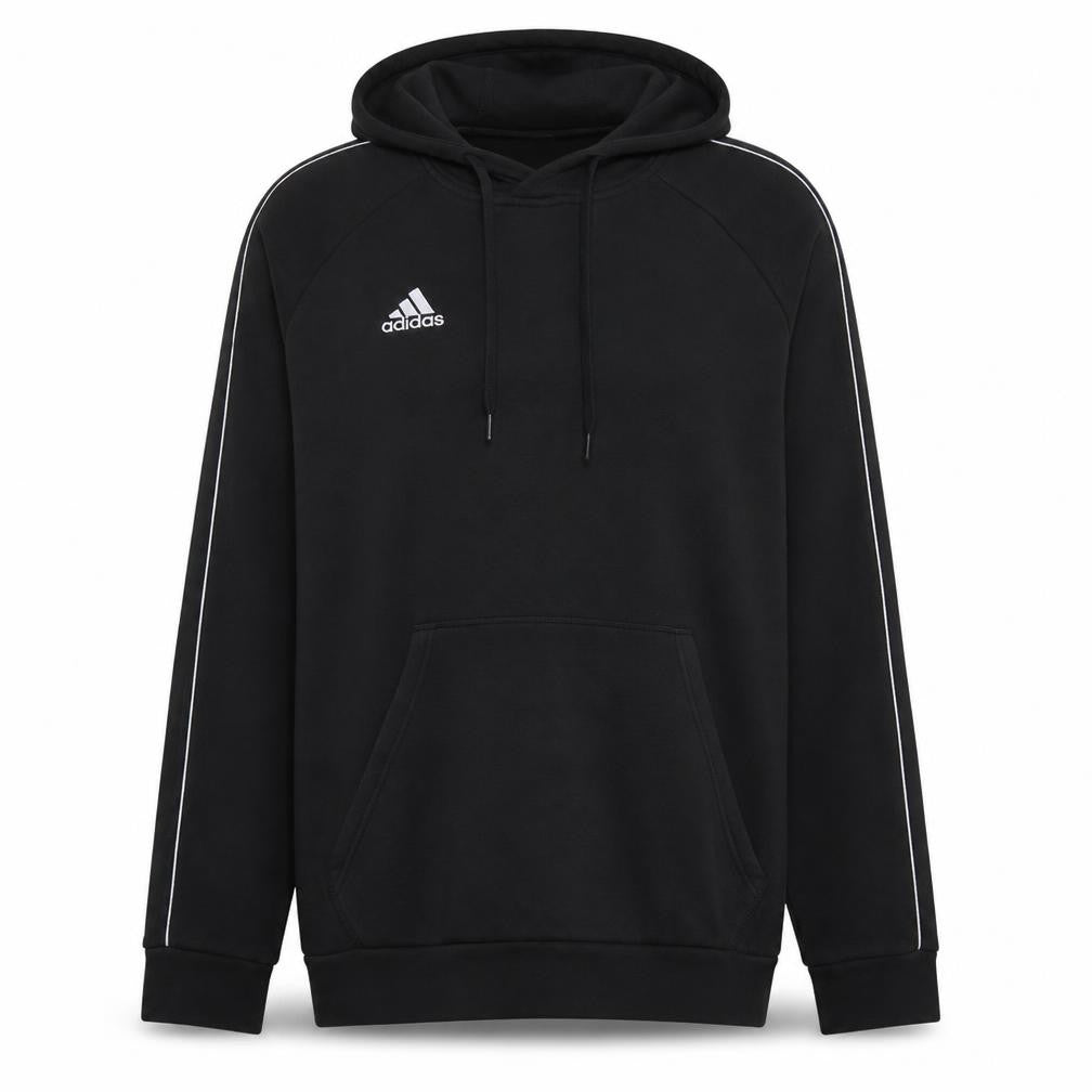 Adidas Mens Black XL Pullover Hoodie with Logo and Pockets