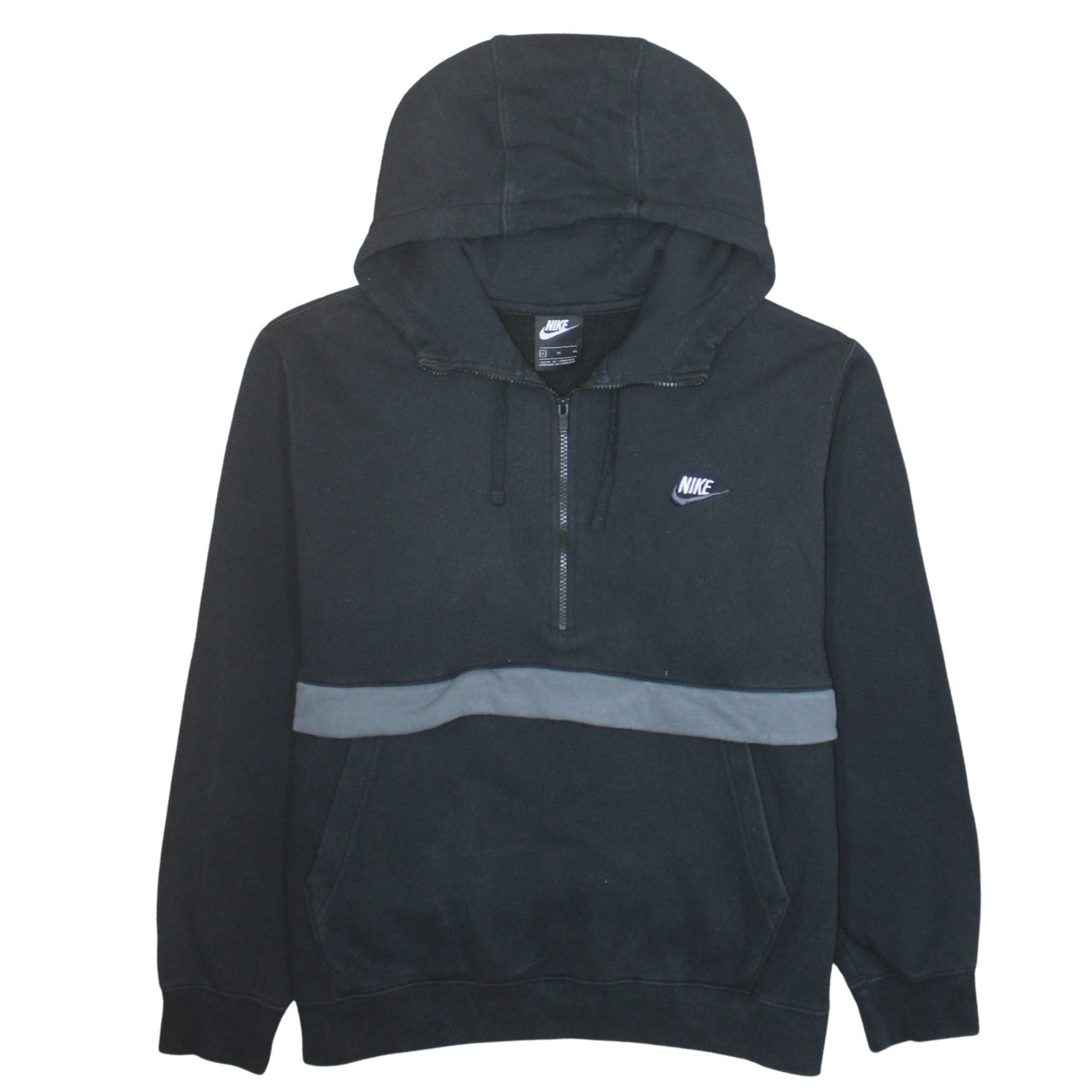 Nike Mens Black XL 1/2 Zip Hooded Sweatshirt Fleece Pullover