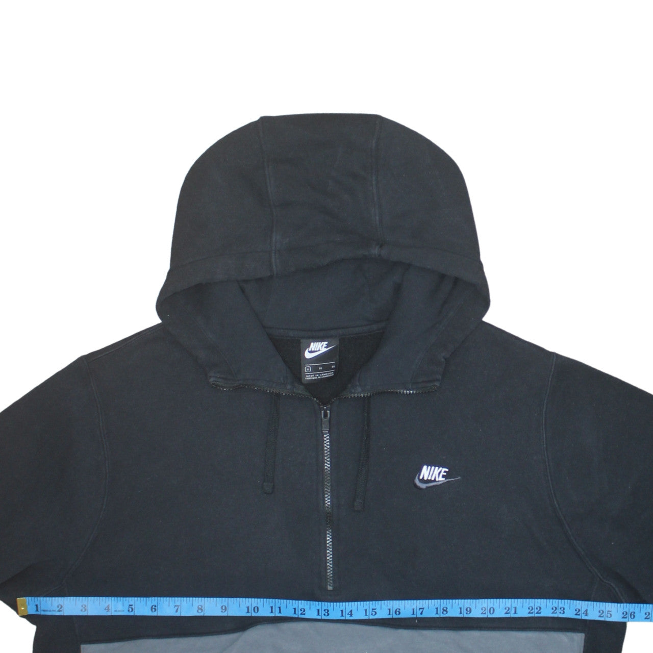 Nike Mens Black XL 1/2 Zip Hooded Sweatshirt Fleece Pullover