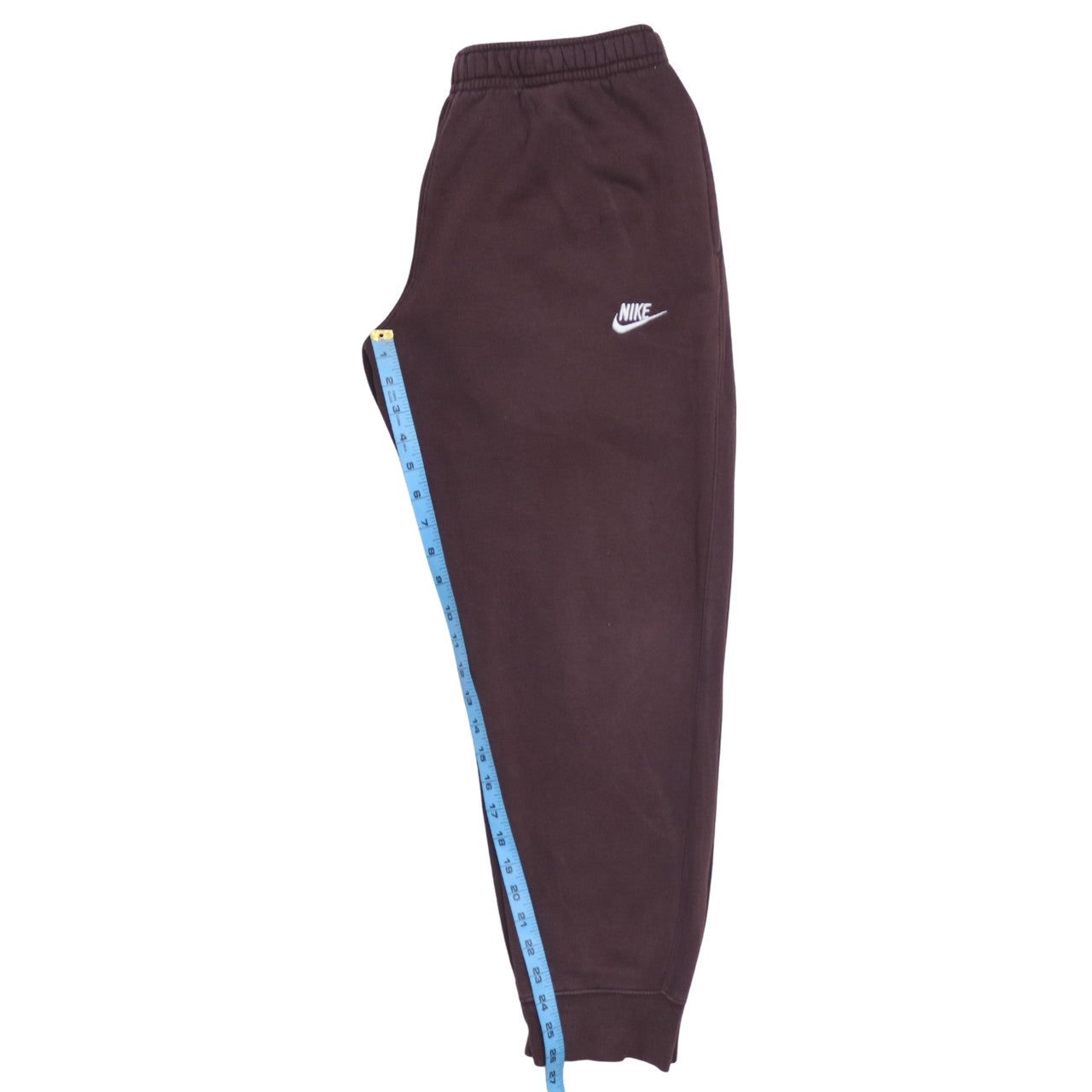 Nike Men Brown Fleece Sweatpants L Elastic Waist Tapered Fit