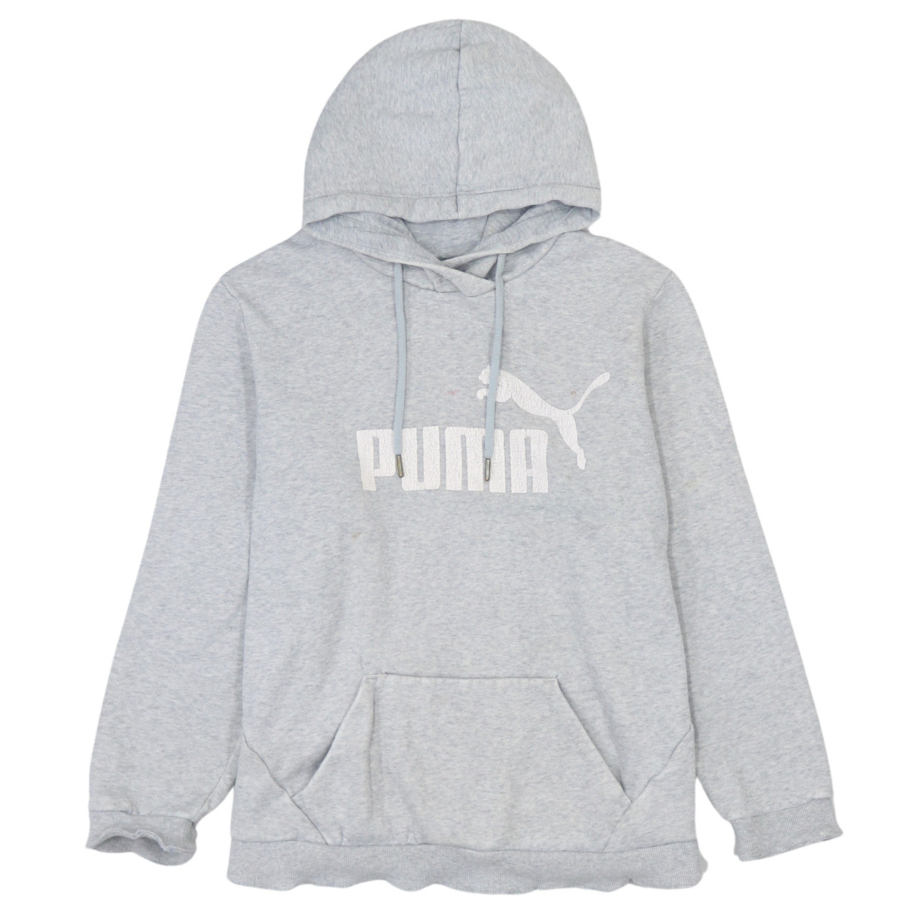 Puma Women Grey Logo Pullover Hoodie Size 18 Cotton Blend
