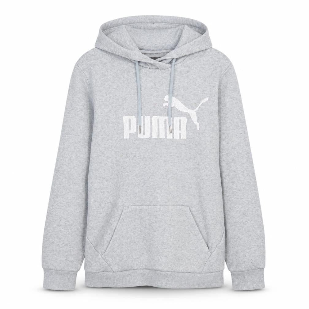 Puma Women Grey Logo Pullover Hoodie Size 18 Cotton Blend