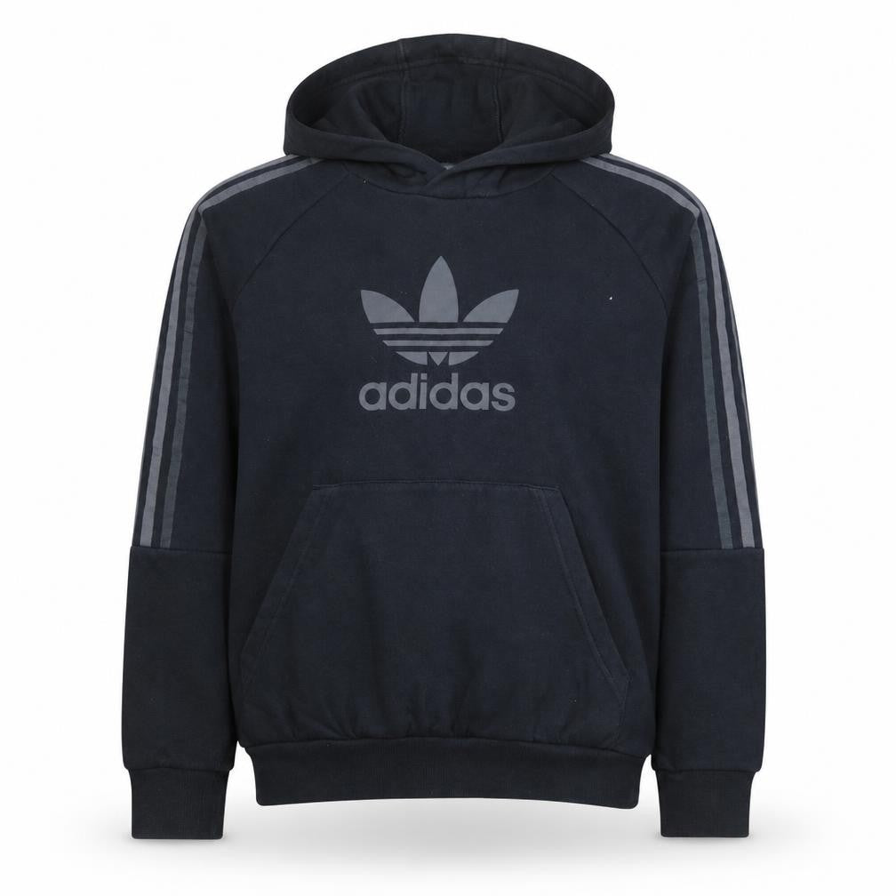 Adidas Boys Black Pullover Hoodie L 13-14 Years Cotton Blend Logo Sportswear