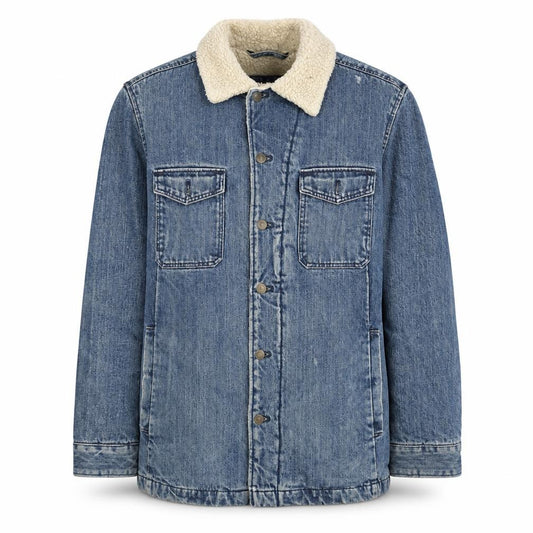 GAP Men's Blue Denim Sherpa Lined Jacket Size M