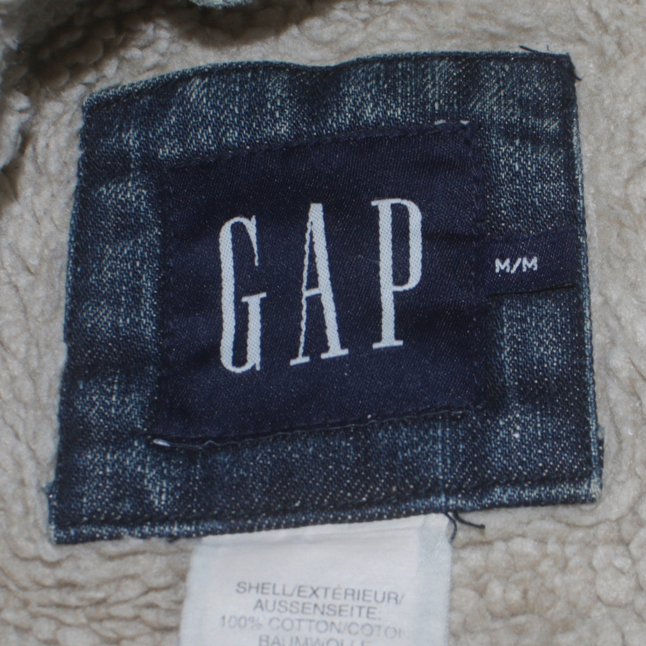 GAP Men's Blue Denim Sherpa Lined Jacket Size M