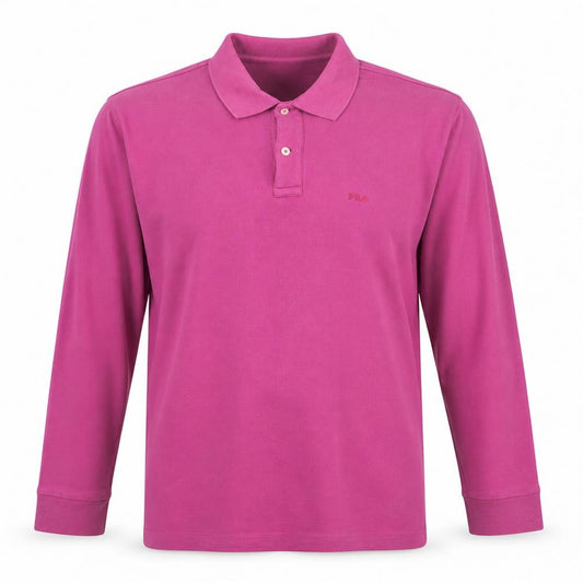 Fila Men’s Pink Long Sleeve Cotton Polo Shirt XL