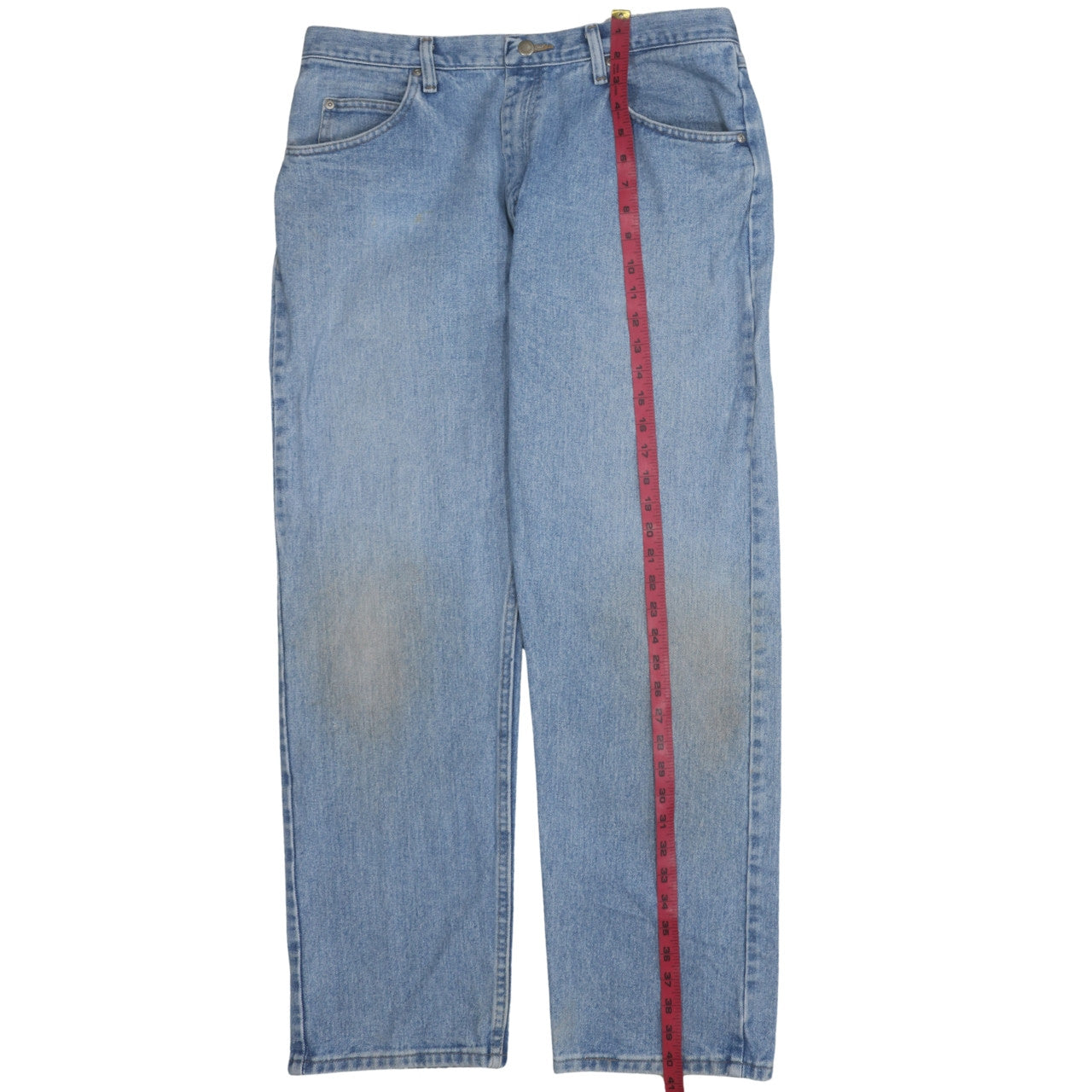Wrangler Men's Blue Relaxed Fit Straight Jeans 36x30 Denim