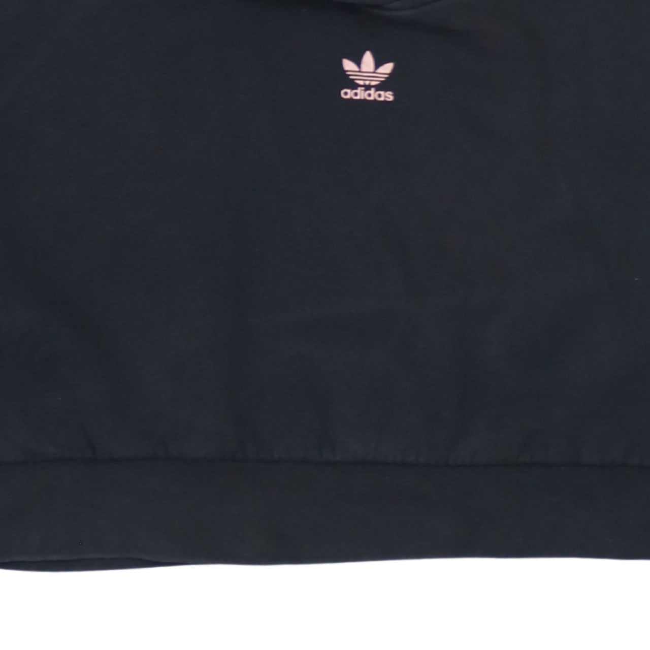 Adidas Womens Black Cropped Hooded Pullover Sweatshirt XS