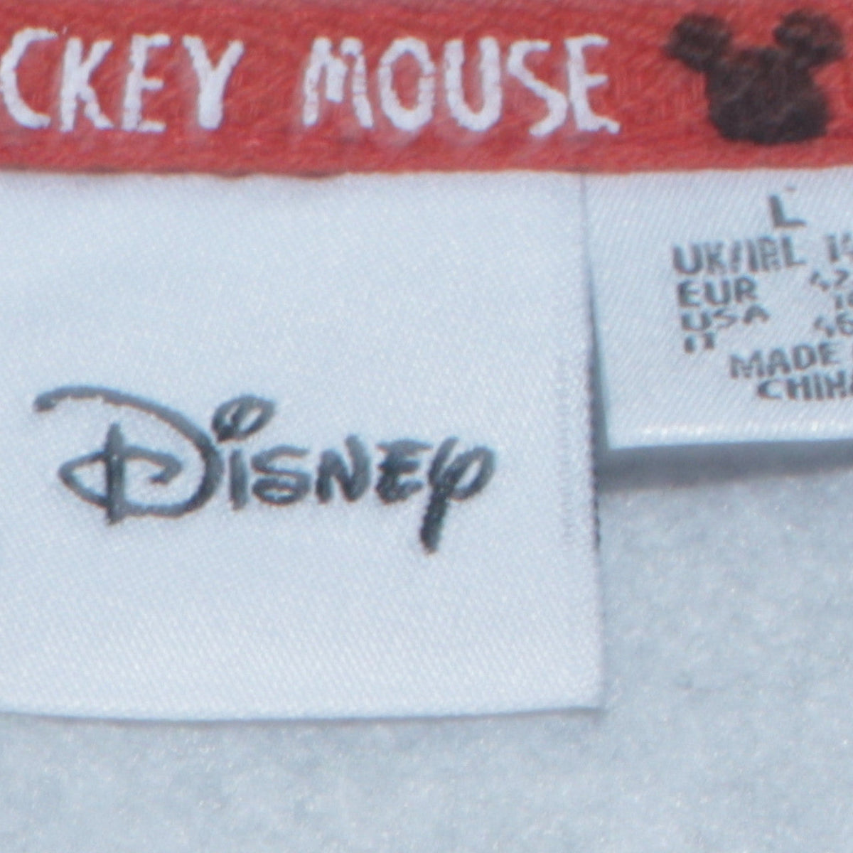 Close-up detail of Disney Women Grey Mickey Mouse Print Pullover Sweatshirt L