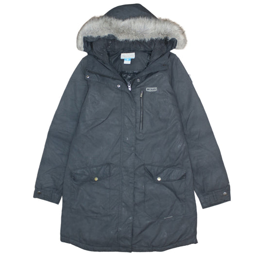 Columbia Women's Black Faux Fur Hooded Waterproof Parka Coat Size S