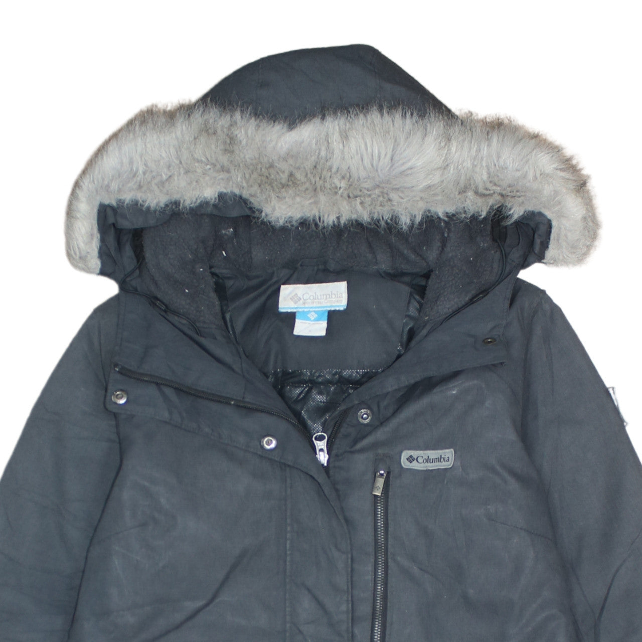 Columbia Women's Black Faux Fur Hooded Waterproof Parka Coat Size S