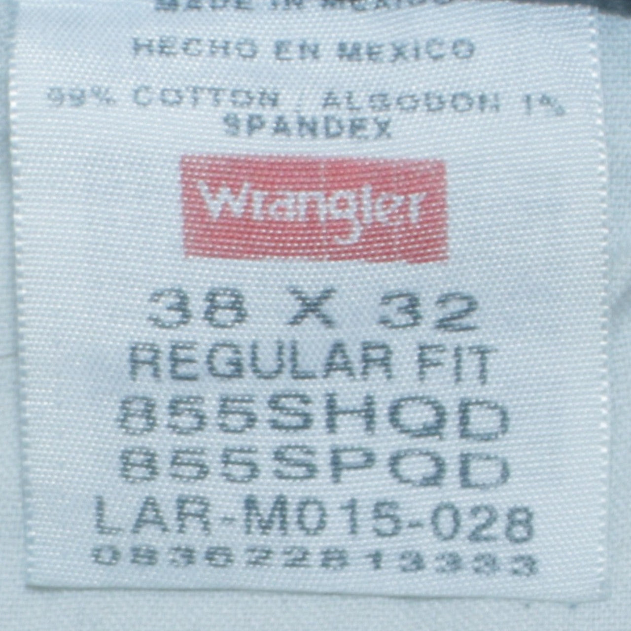 Wrangler Men's Blue 38x32 Regular Fit Straight Denim Jeans