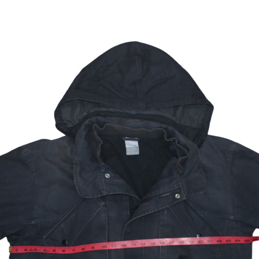 Nike Men's Black Hooded Parka Jacket Size L Water Resistant Casual