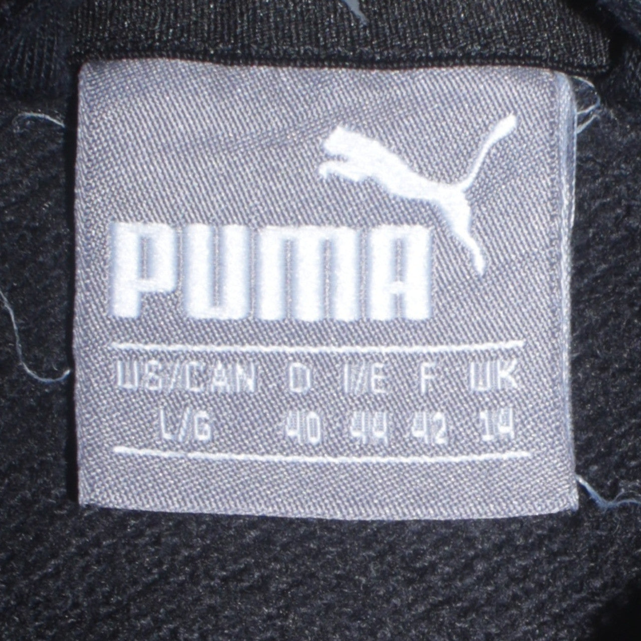 Puma Womens Black Full Zip Hoodie Size 14 Graphic Logo Sweatshirt