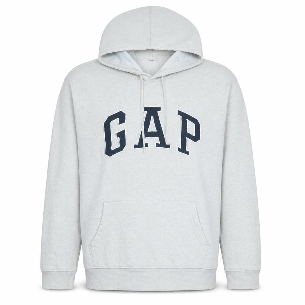 GAP Mens Grey XL Pullover Hoodie Fleece Logo Sweatshirt