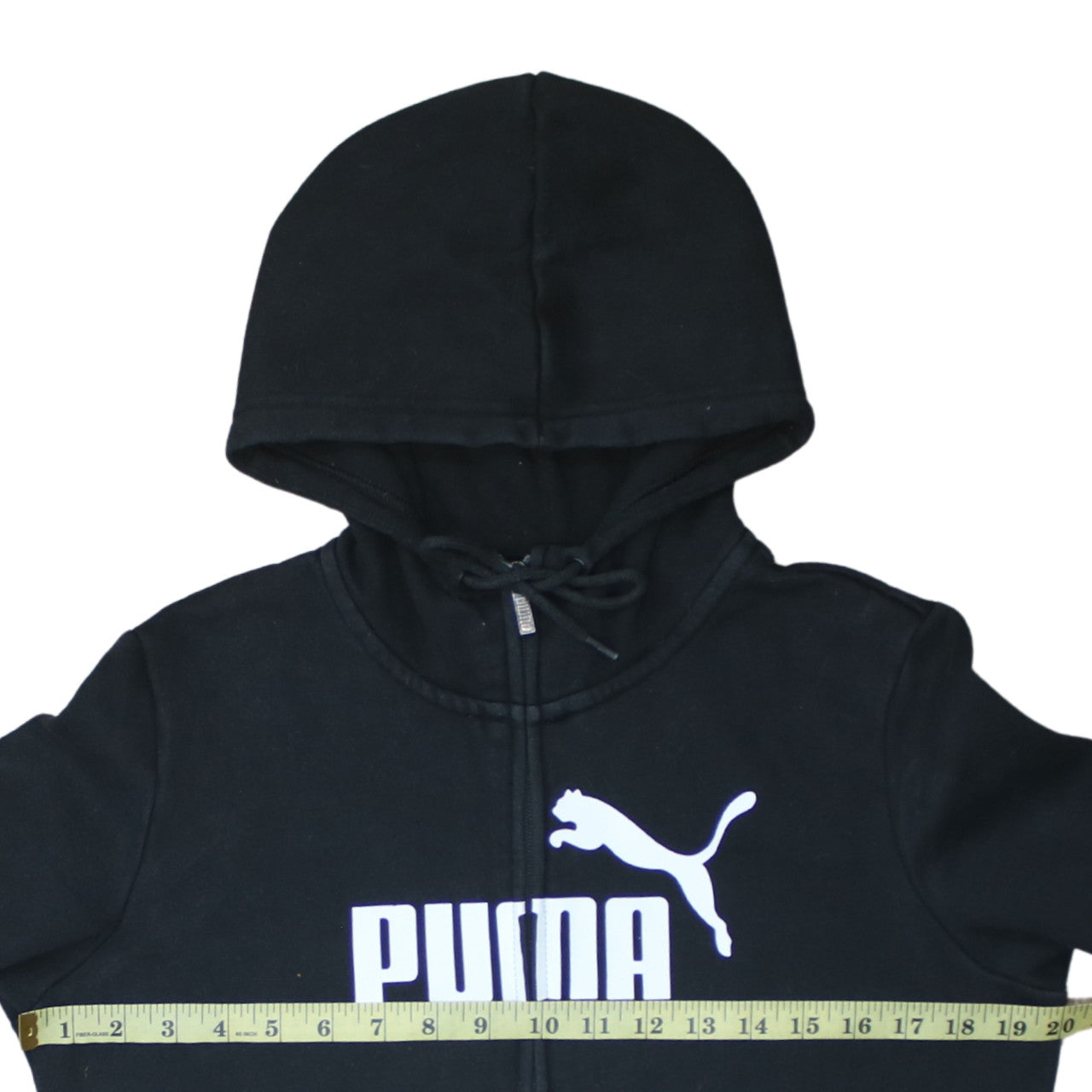 Puma Womens Black Full Zip Hoodie Size L Cotton Blend Athletic