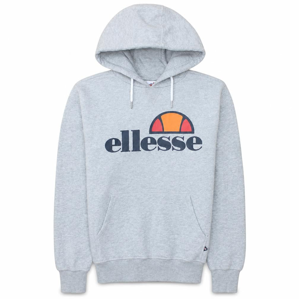Ellesse Womens Grey Hoodie UK 10 Pullover Logo Cotton Blend
