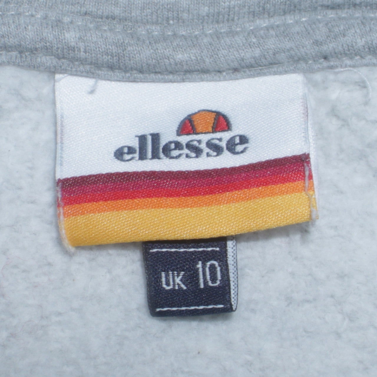 Ellesse Womens Grey Hoodie UK 10 Pullover Logo Cotton Blend