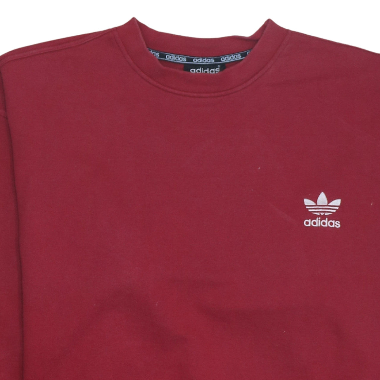Adidas Mens Red Crew Neck Pullover Sweatshirt Size L