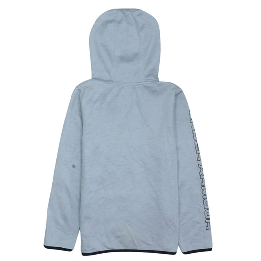 Under Armour Boys Grey Pullover Hoodie Size Medium ColdGear Logo Top