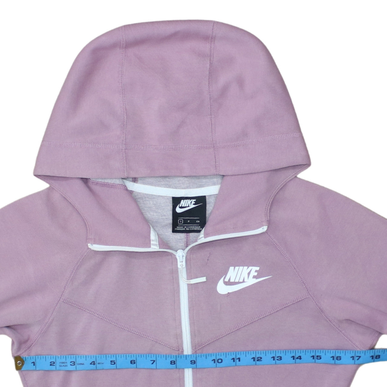 Nike Womens Pink Full Zip Hoodie Small Cotton Blend Sportswear