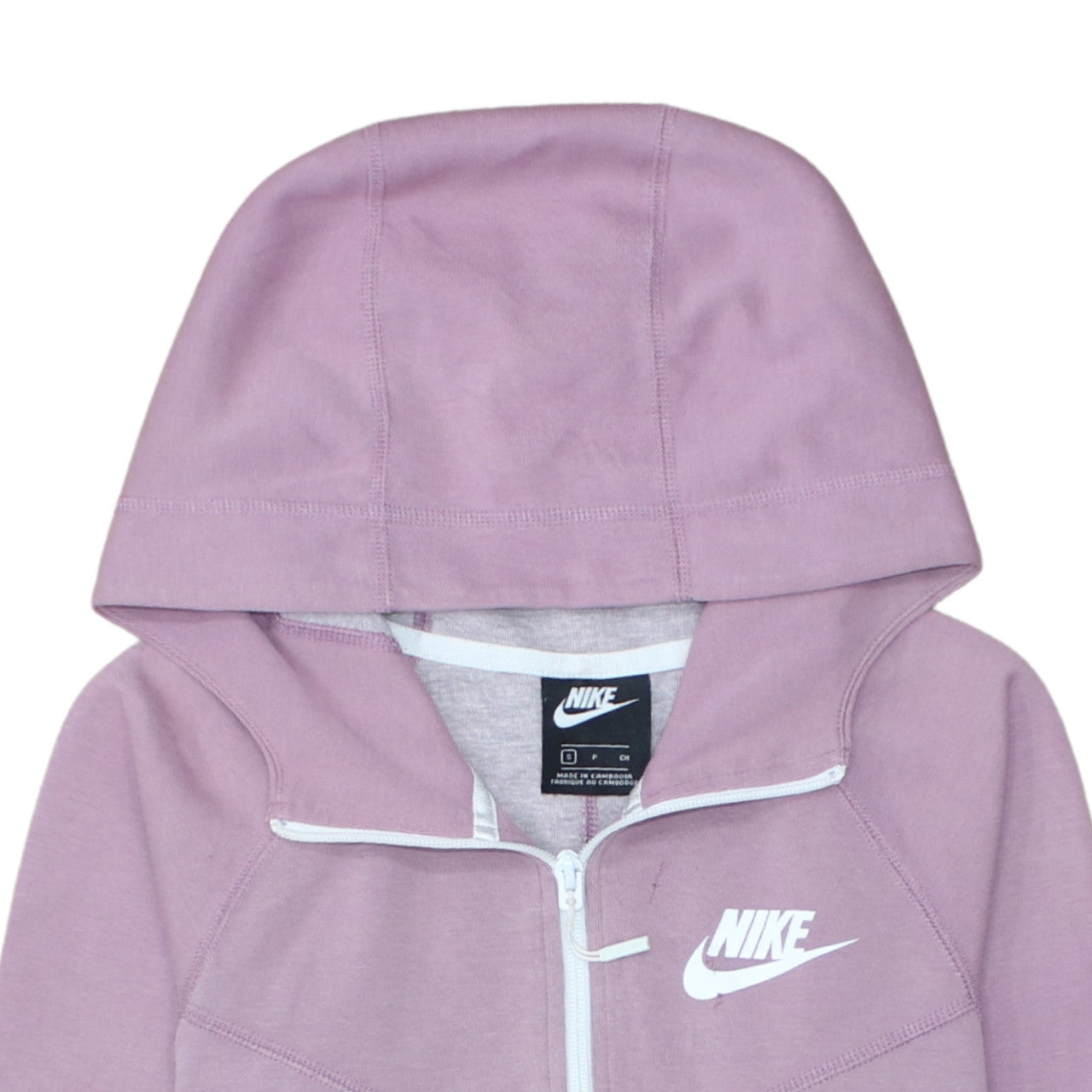 Nike Womens Pink Full Zip Hoodie Small Cotton Blend Sportswear