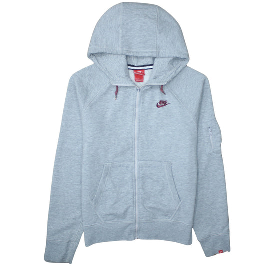 Nike Men's Grey Full Zip Hoodie S Regular Fit Fleece Sweatshirt