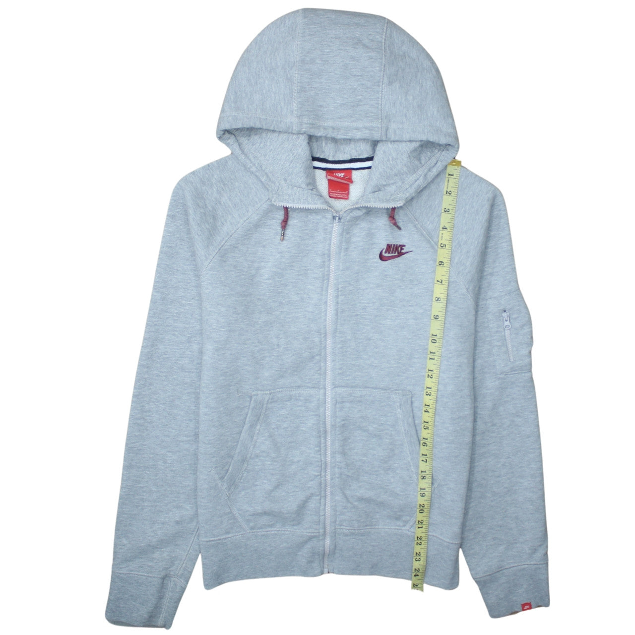 Nike Men's Grey Full Zip Hoodie S Regular Fit Fleece Sweatshirt