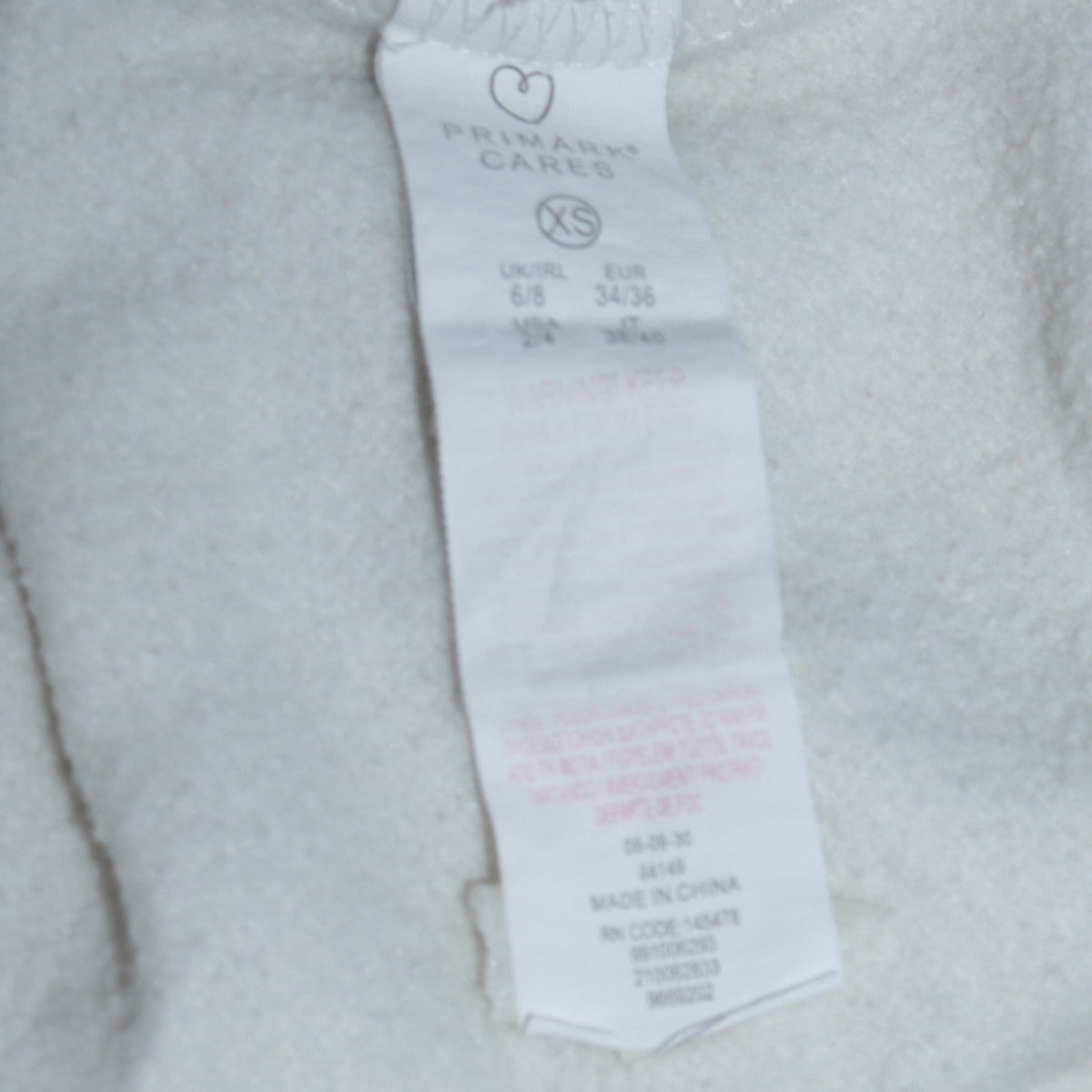 Disney x Primark Women’s White XS Pullover Hoodie Mickey Print