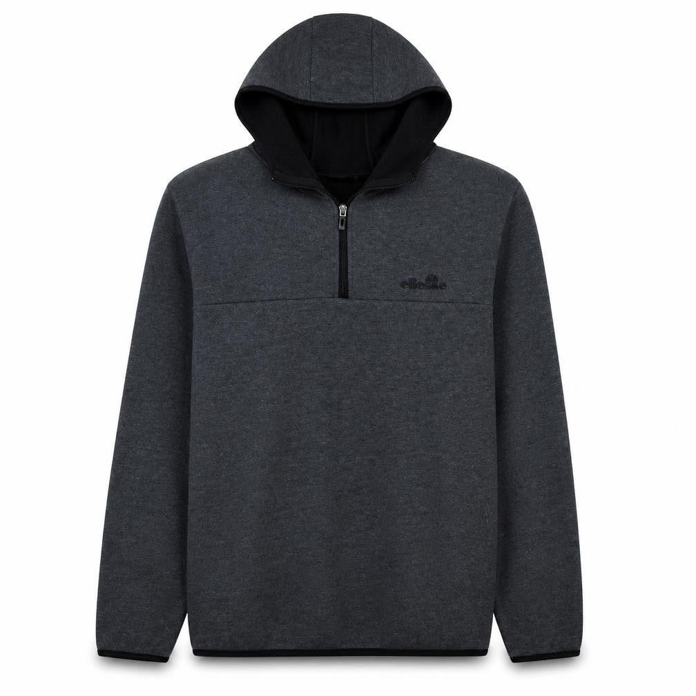 Ellesse Men's Grey 1/4 Zip Hooded Pullover Sweatshirt L