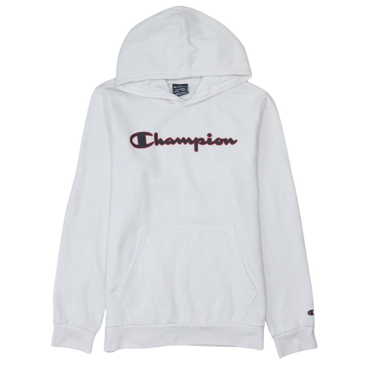 Champion Boys White XL Pullover Hoodie with Logo Print
