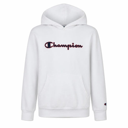 Champion Boys White XL Pullover Hoodie with Logo Print