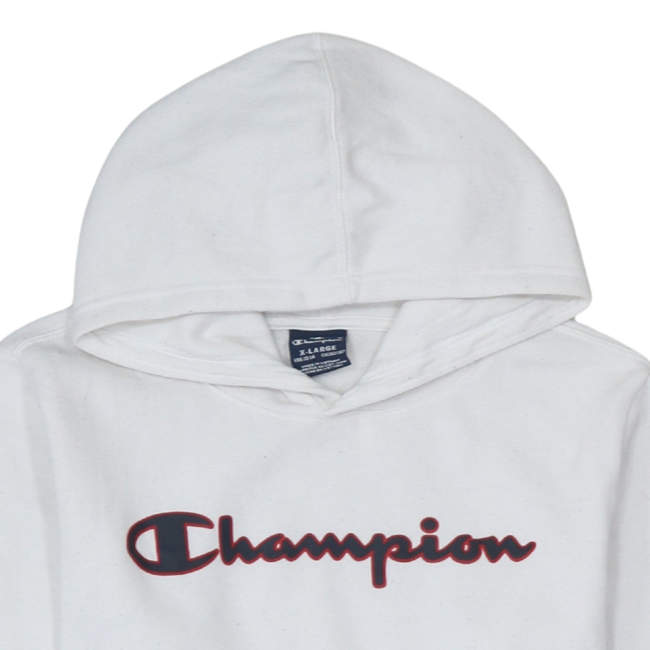 Champion Boys White XL Pullover Hoodie with Logo Print