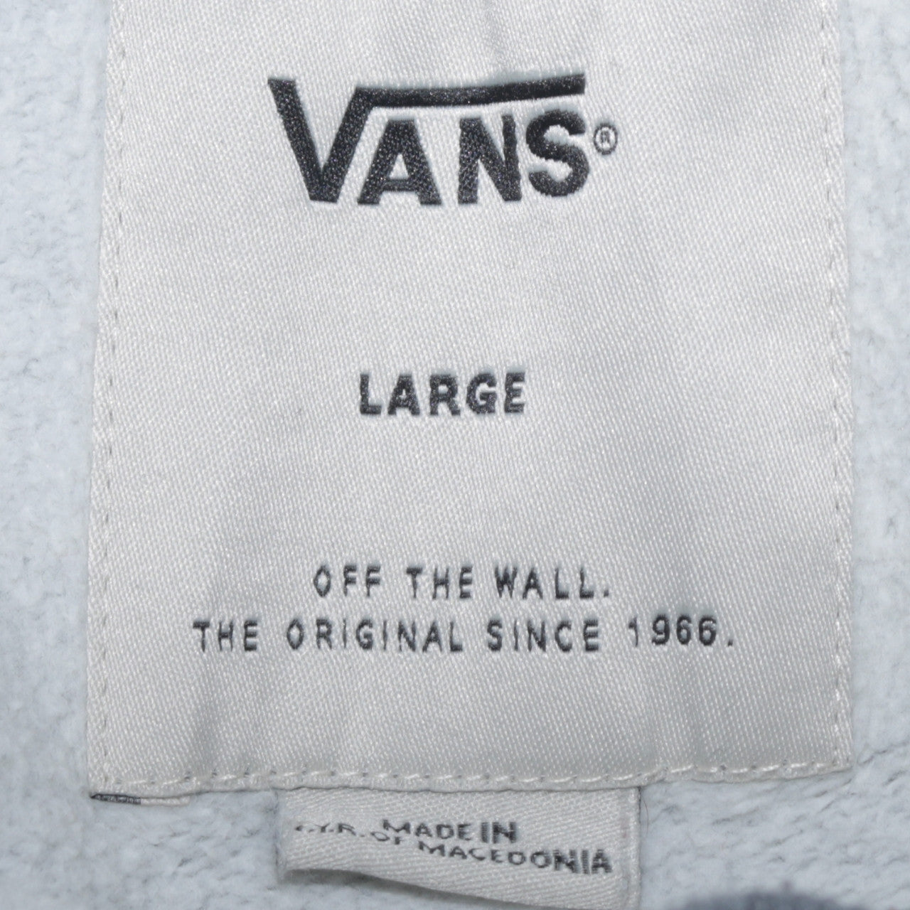 Vans Men's Grey Pullover Hoodie Size L - Logo Fleece Sweatshirt