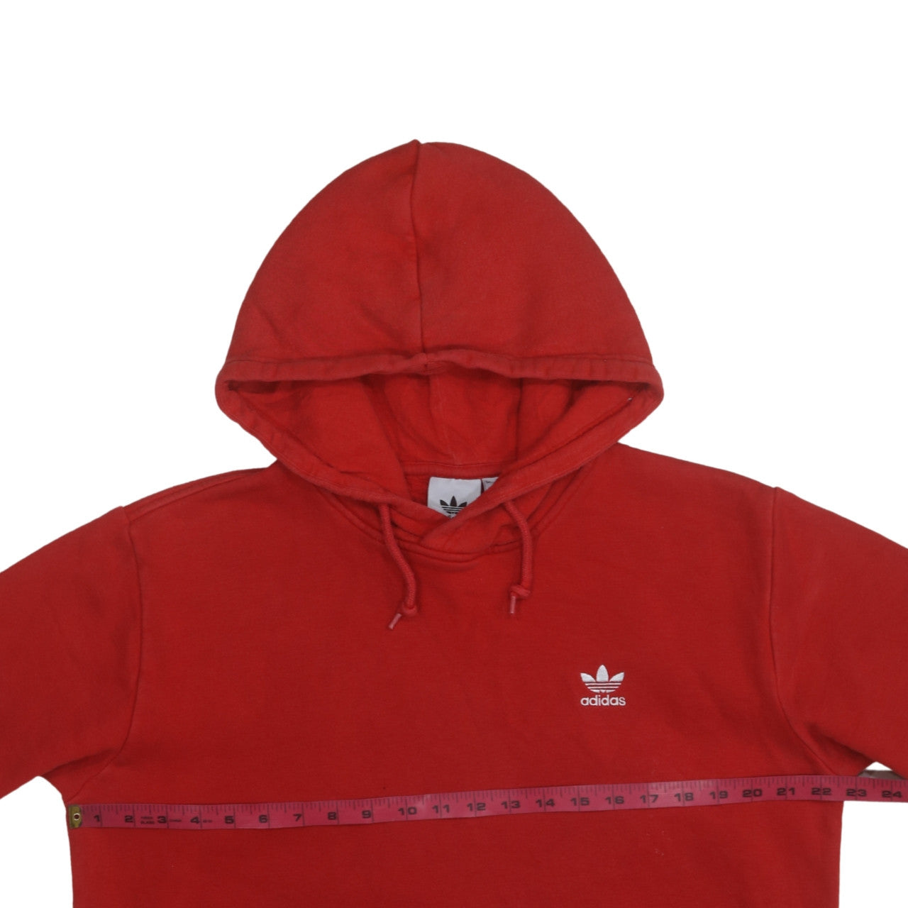 Adidas Men's Red Pullover Hoodie Size L Regular Fit Sports Sweatshirt