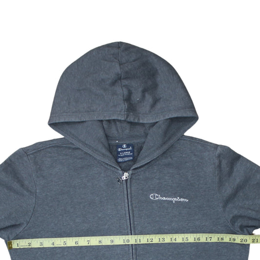Champion Boys Dark Grey Full Zip Hoodie XL 13/14 Years Cotton Blend