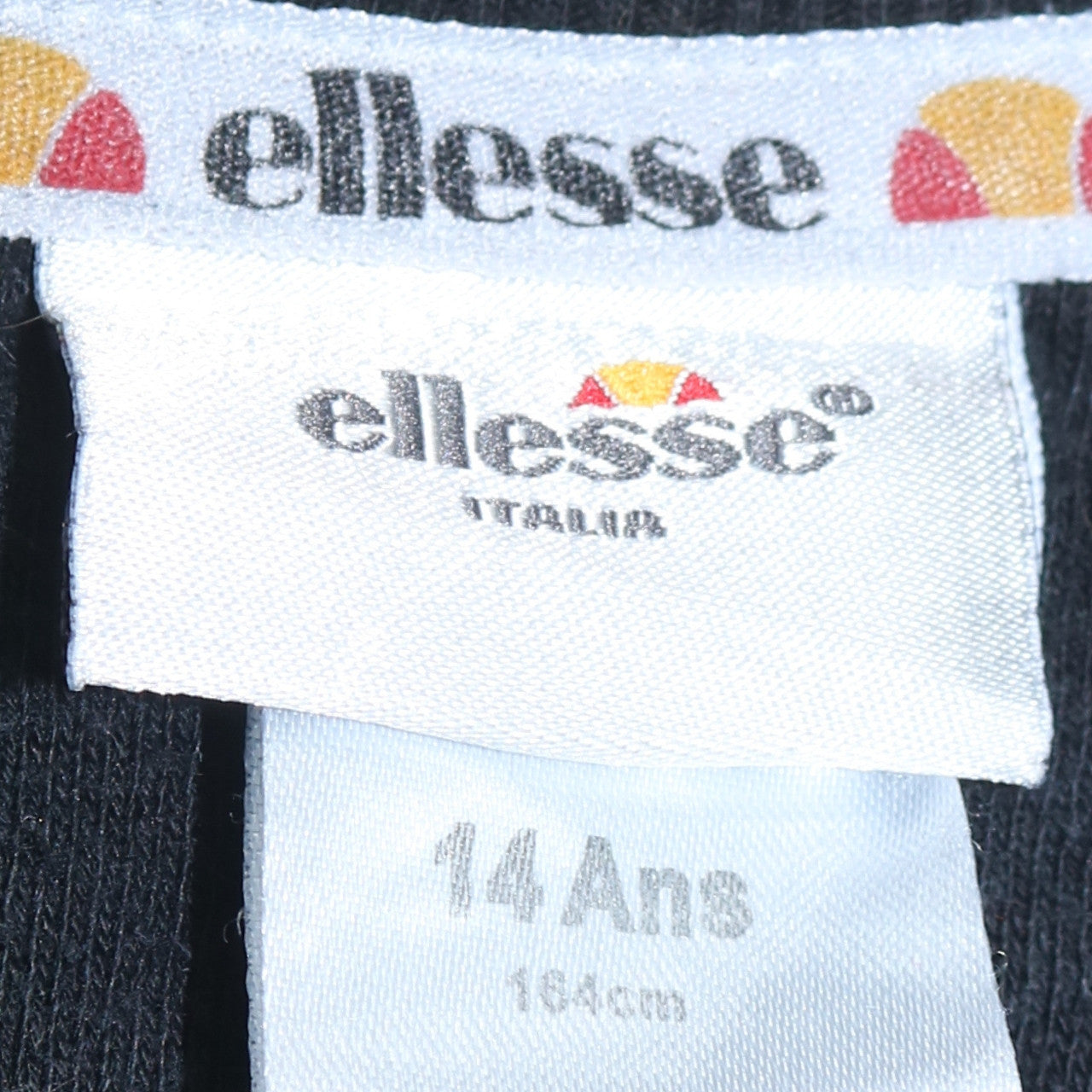 Ellesse Boys Black Sweatshirt 14 Years Logo Tape Crew Neck Jumper