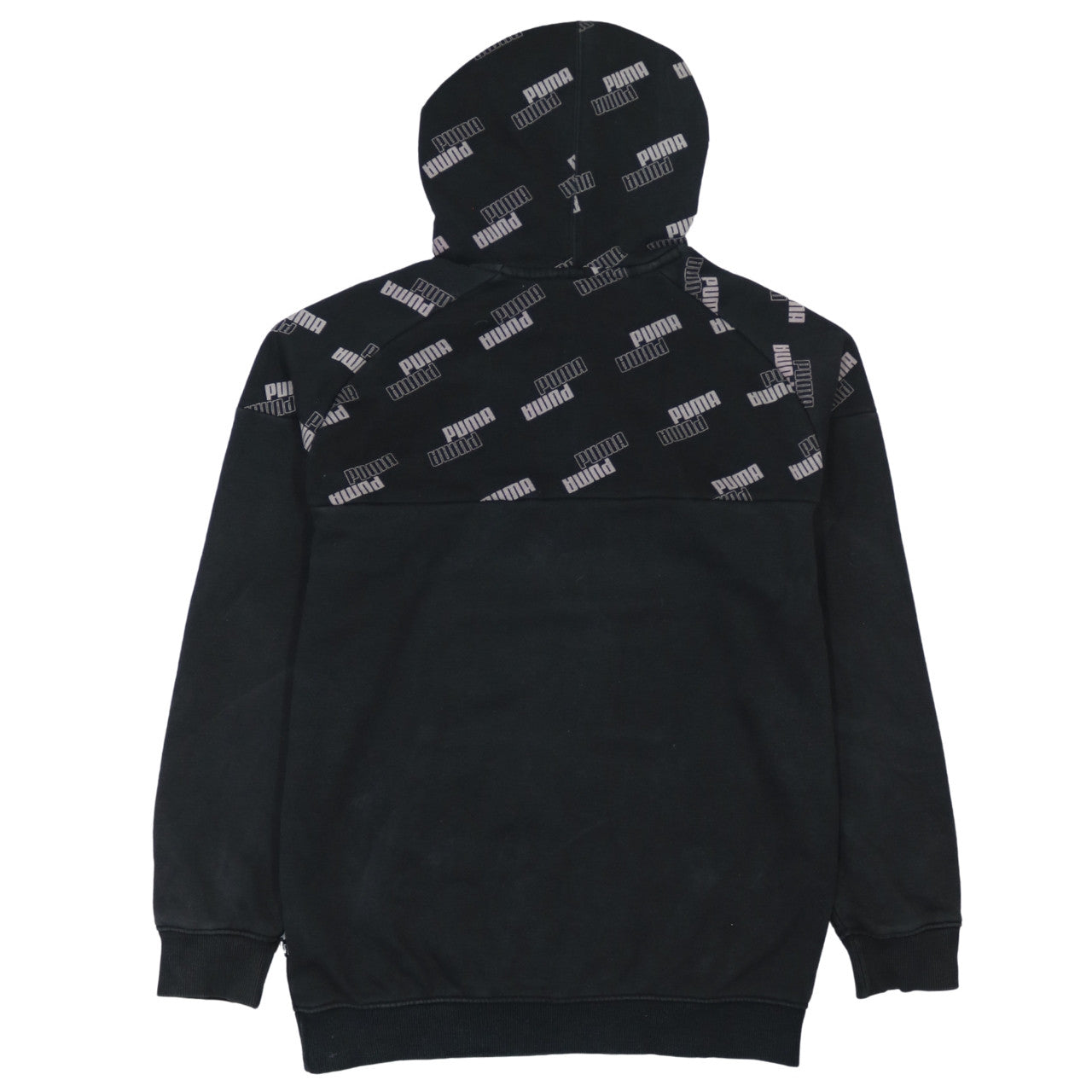 Puma Men's Black Small Pullover Hoodie with Logo Print