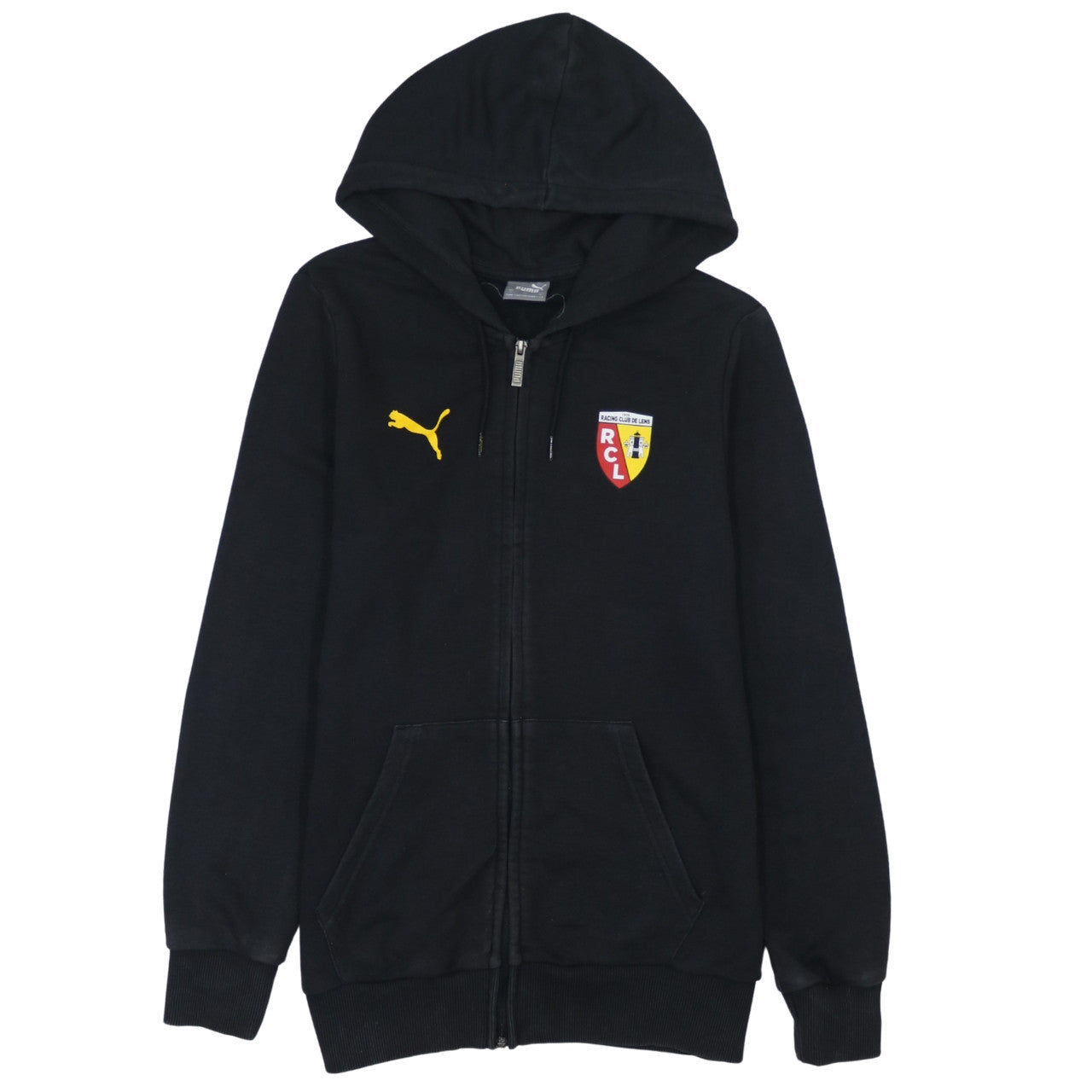 Puma Men’s Black Full Zip Hoodie S Racing Club de Lens Logo