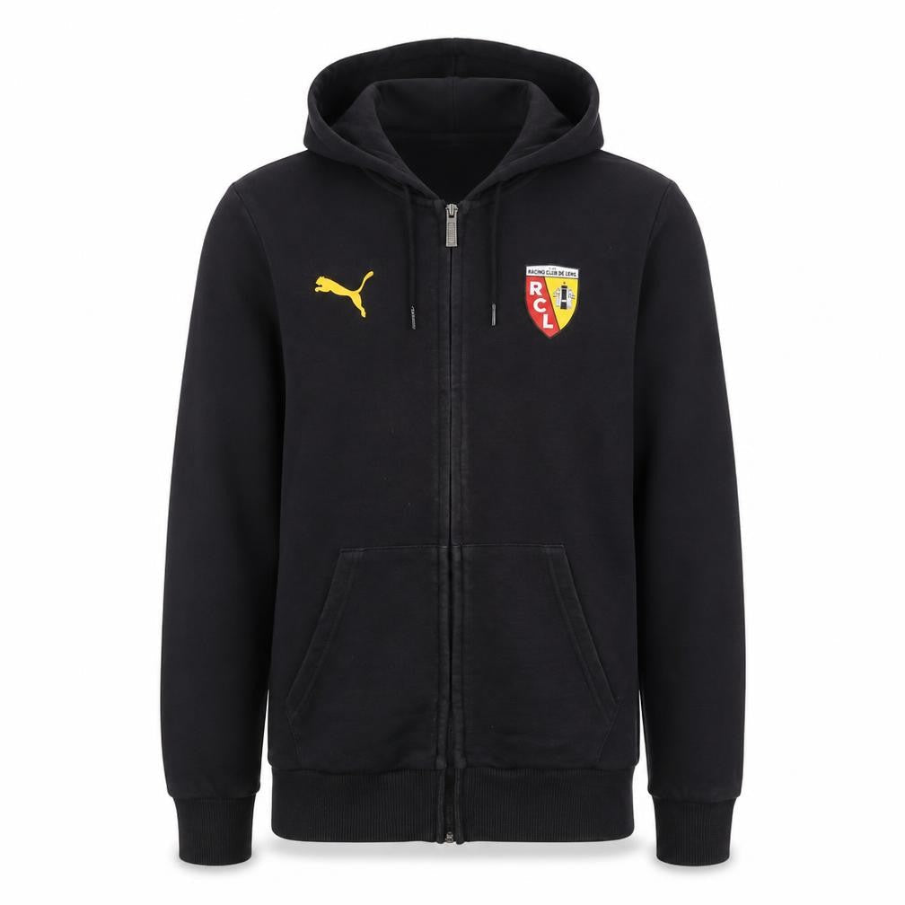 Puma Men’s Black Full Zip Hoodie S Racing Club de Lens Logo
