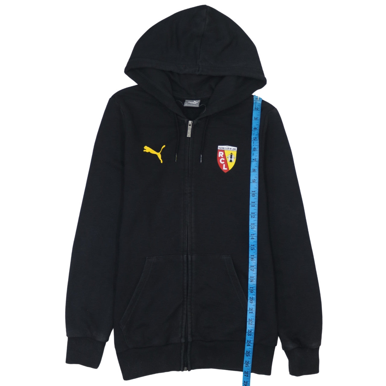 Puma Men’s Black Full Zip Hoodie S Racing Club de Lens Logo