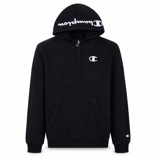 Champion Teens Black 2XL Pullover 1/4 Zip Hoodie Fleece Sweatshirt