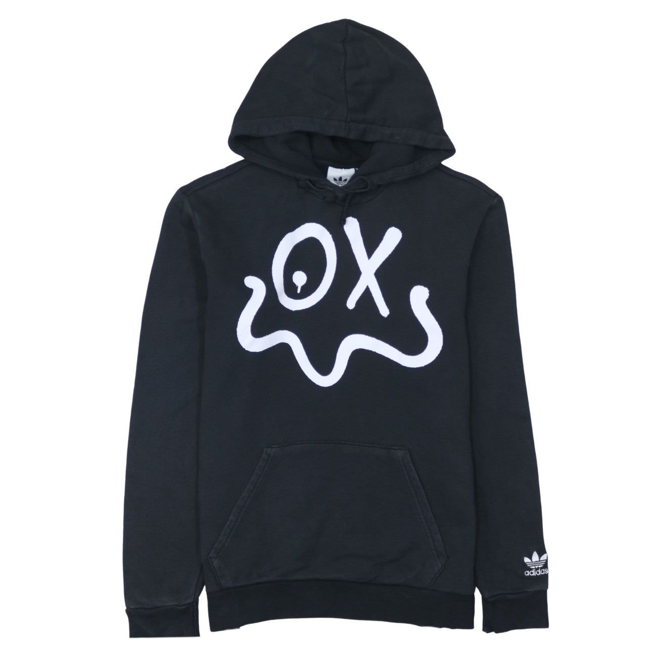 Adidas Men's Black Pullover Hoodie Small Graphic Logo Sweatshirt